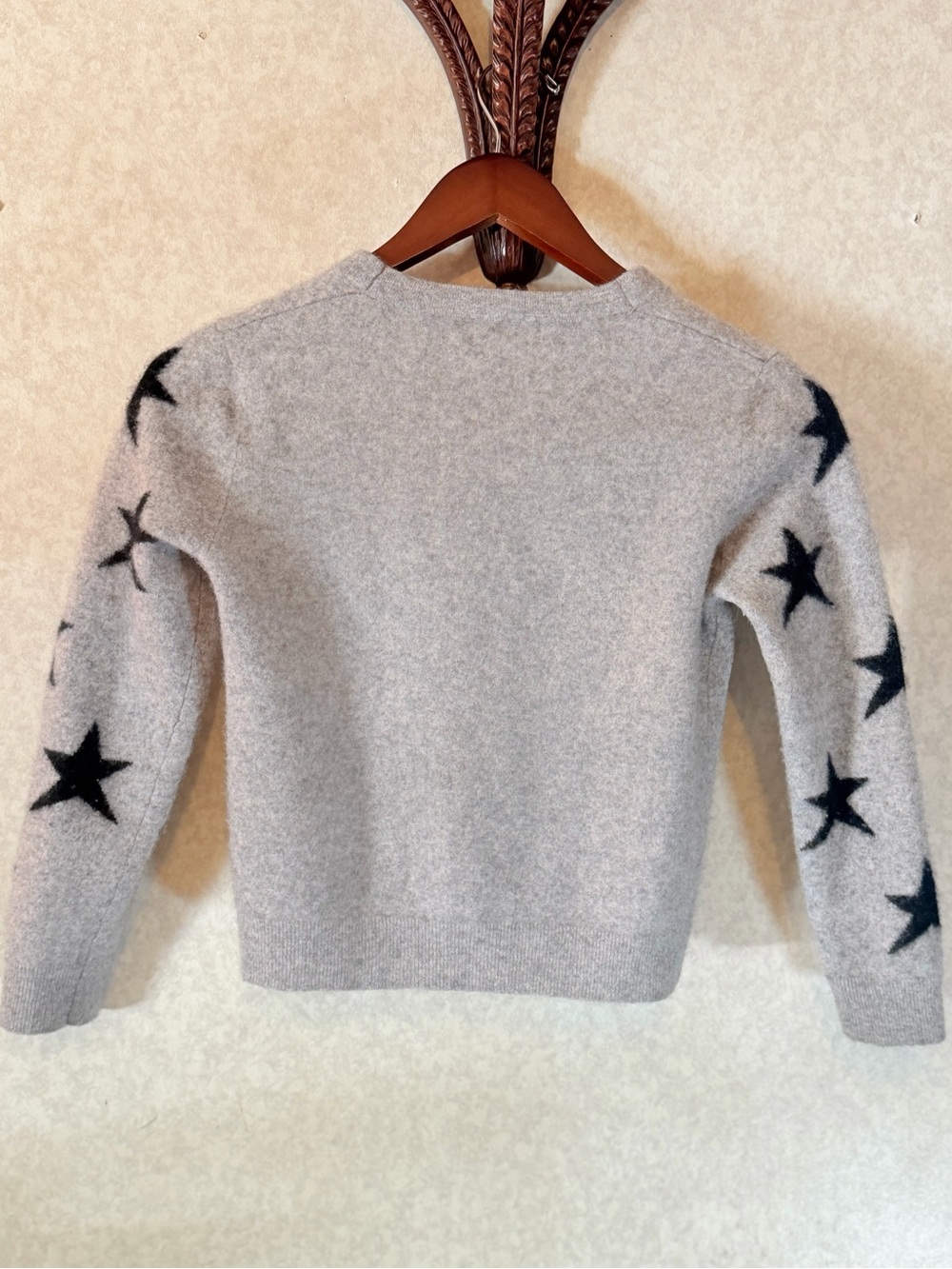 Philosophy 100% Cashmere Star Cardigan Kids Size M Gray - Picture 3 of 8